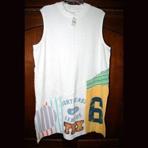 "We the Free" FREE PEOPLE Sporty Boho Graphic Sleeveless Jersey